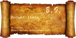 Bolyki Itala névjegykártya